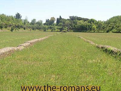 Spina and main gate of Circus Maxentius 