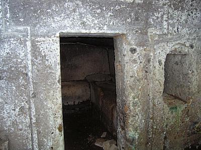 Tarquinii burial rooms dug and cut out of the rock 