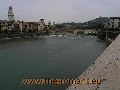 Roman bridge one the river Adige 