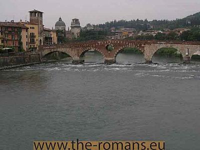 Roman bridge over the river Adige 