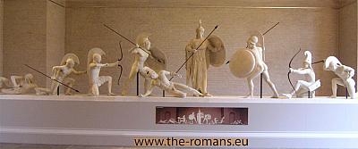 Group of warriors on the temple of Aegina 