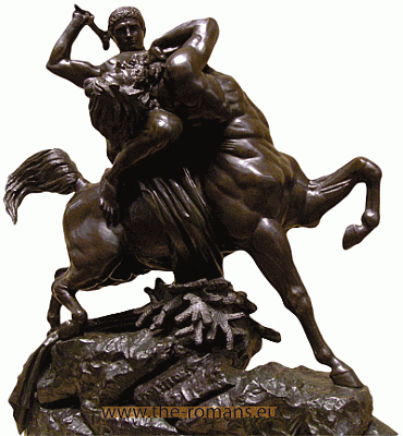 Theseus fighting the centaur Bianor 
