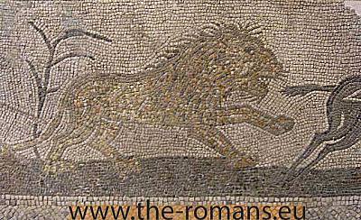 Mosaic with a lion 