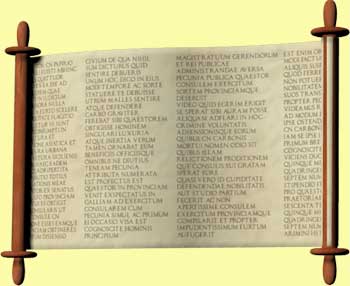 Scroll with latin text